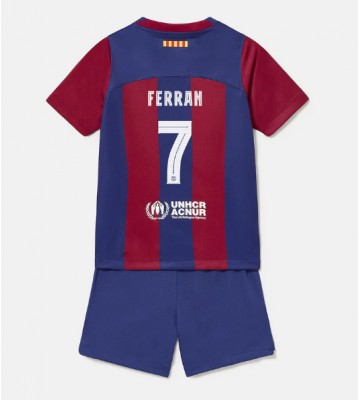 Barcelona Ferran Torres #7 Replica Home Stadium Kit for Kids 2023-24 Short Sleeve (+ pants)